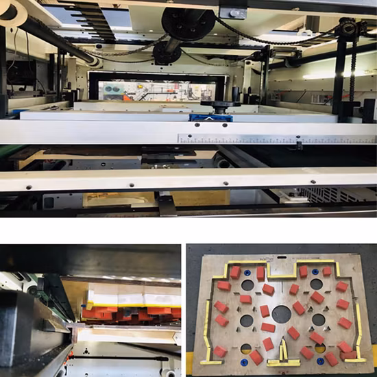 Automatische Breitformat-Flachbett-Karton-Papierverwendungsstanze, Stanzmaschine, Kartonstanze